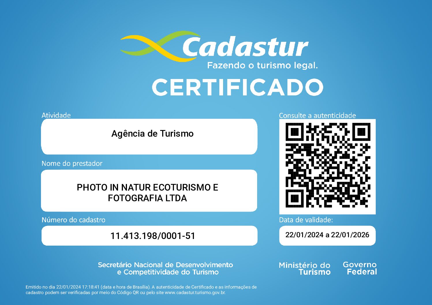 cadastur photo in natur AGENCIA 2024 2026